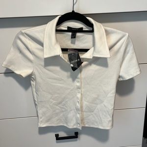 Button down cropped top